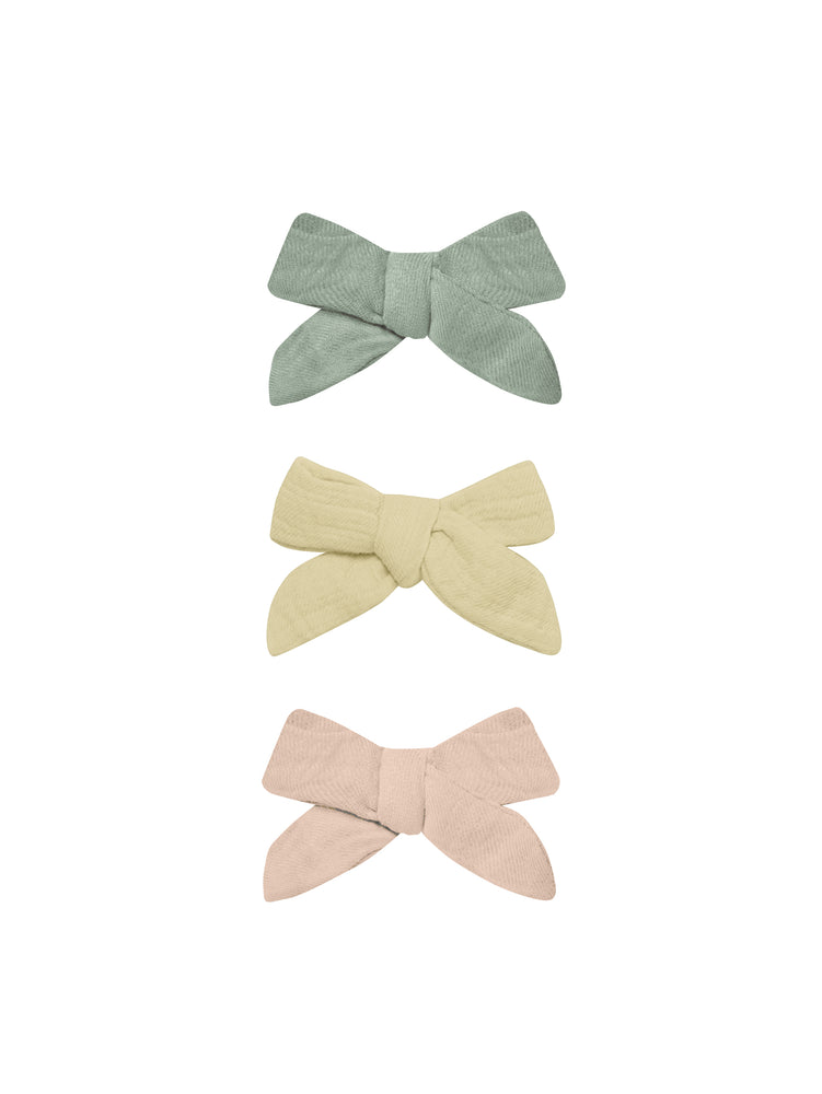Quincy Mae - Sage, Yellow & Melon Bow Set