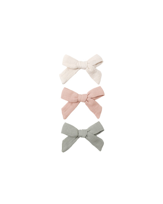 Natural, Fern & Rose Bow Set of 3