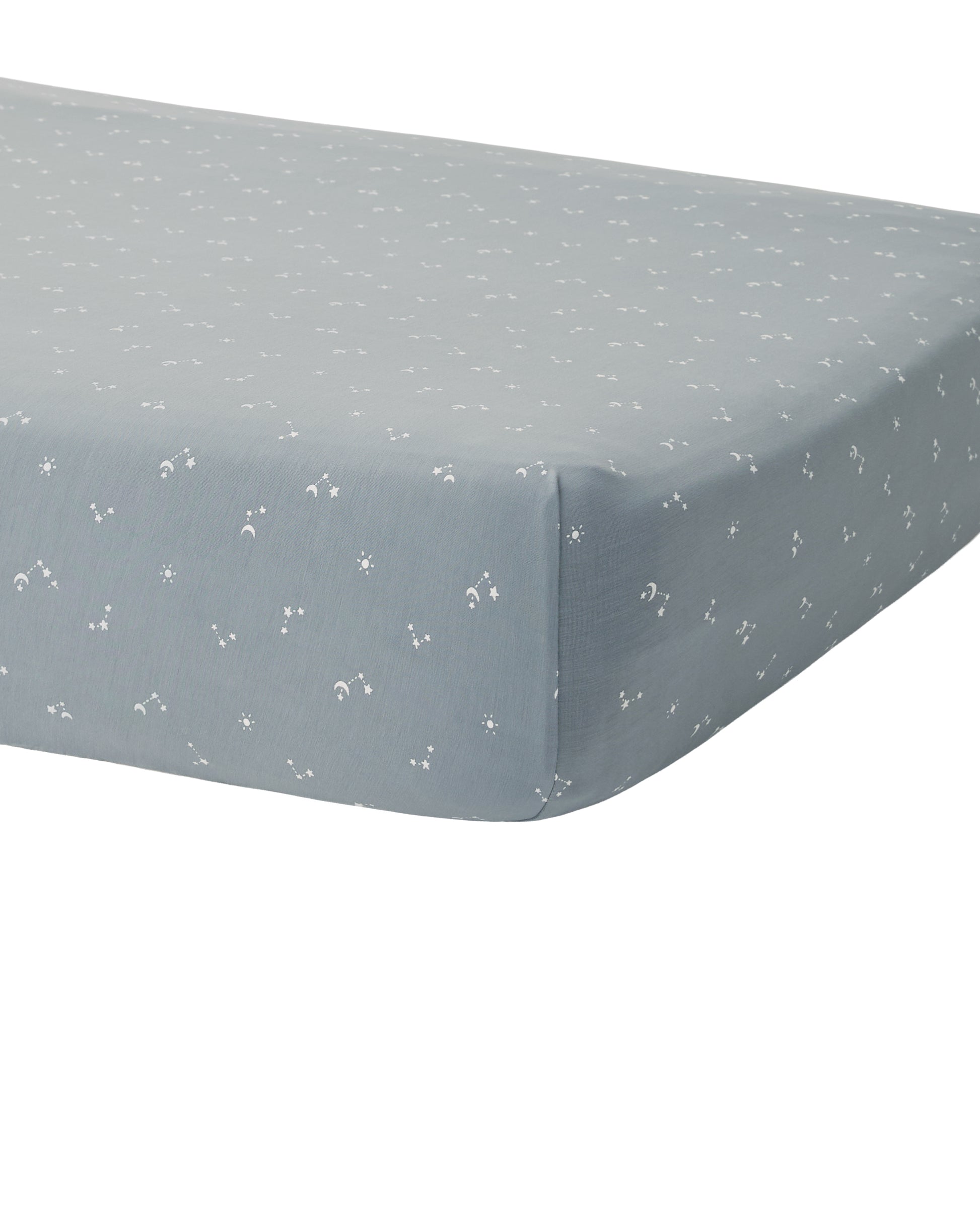 Soft bamboo crib sheet by Quincy Mae with ocean-inspired print, designed for baby cribs and nursery bedding.