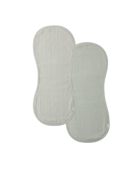 Sage Gingham, Sage 2 Pack Burp Cloths