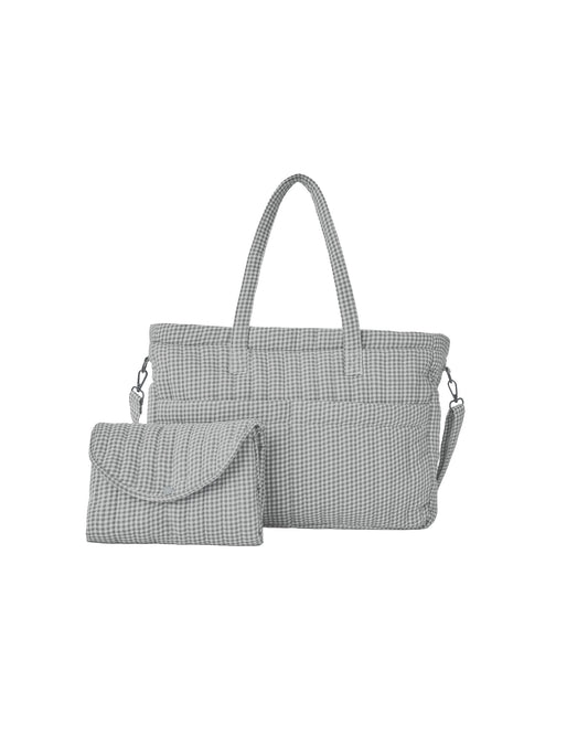 Midnight Gingham Diaper Bag + Changing Pad Set