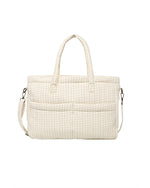 Quincy Mae - Oat Check Diaper Bag + Changing Pad Set