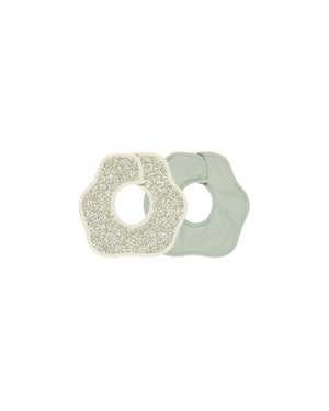 Quincy Mae - Green Garden & Sage Flower Bib Set