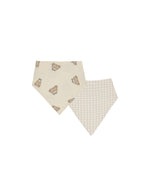 Quincy Mae - Teddy & Oat Check Bandana Scarf Set