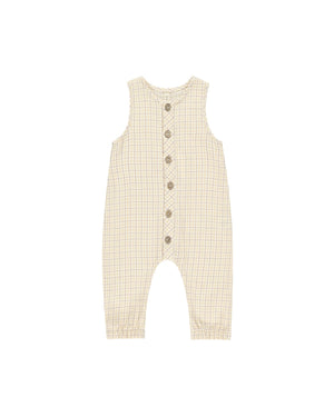 Quincy Mae - Yellow Plaid Woven Jumpsuit