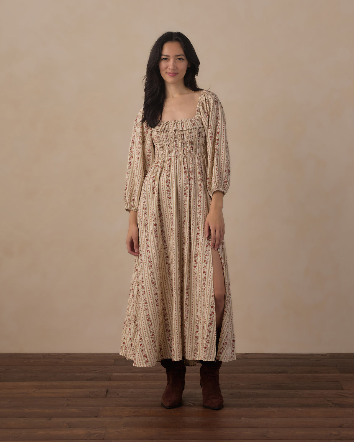 Women's Floral Stripe Magnolia Dress