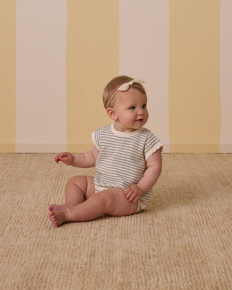 Rylee & Cru - Scallop Knit Baby Set || Sage Stripe