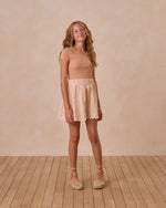 Rylee & Cru - Teen Grapefruit Stripe Smocked V Mini Skirt