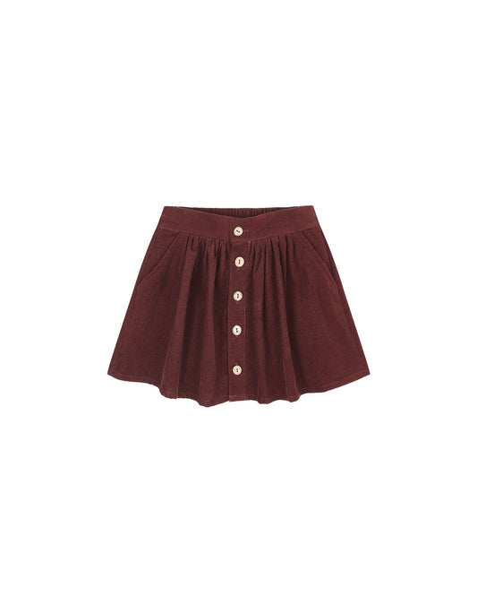 Rylee & Cru - Burgundy Button Front Mini Skirt
