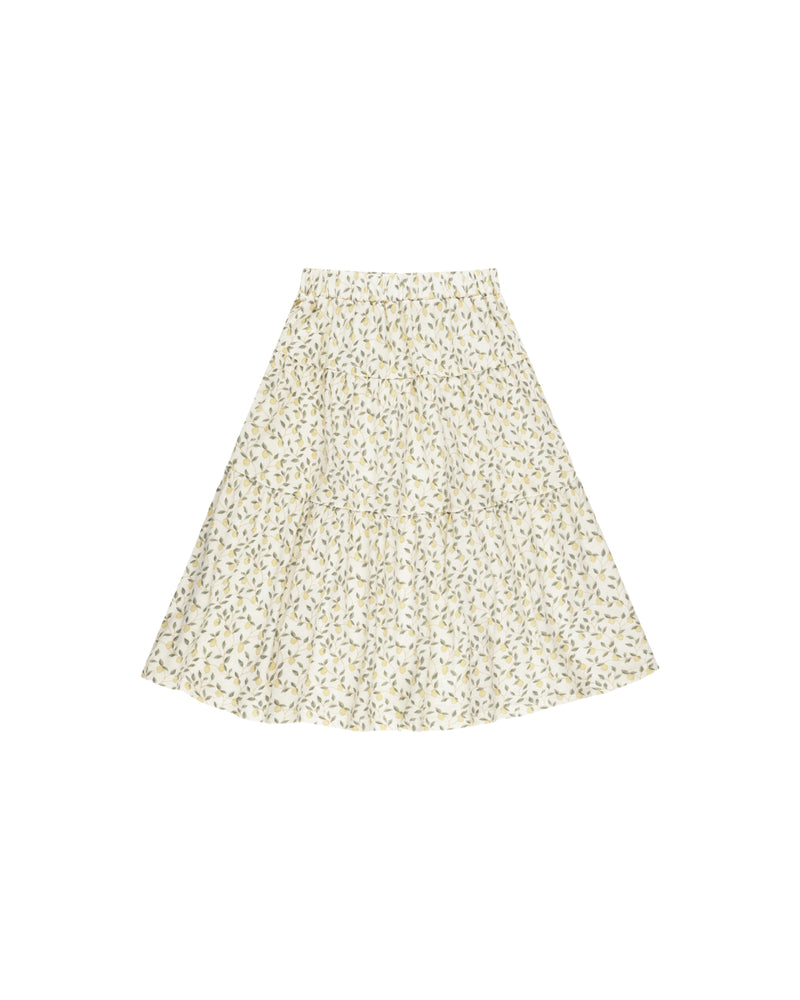 Rylee & Cru - Tiered Midi Skirt || Lemons