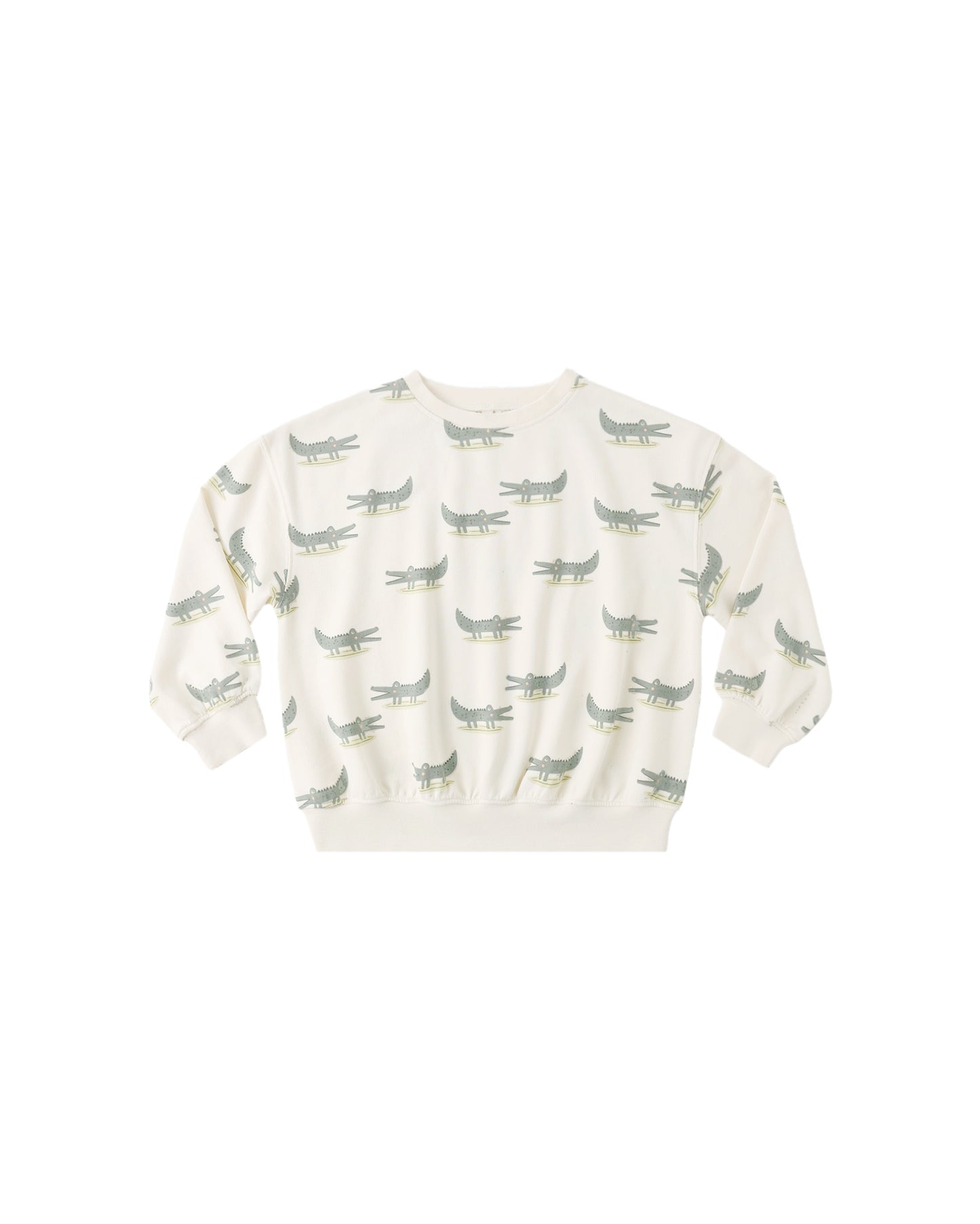 Rylee & Cru relaxed sweatshirt featuring a natural color and alligator graphic design on the front.