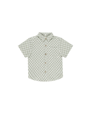 Rylee & Cru - Collared Short Sleeve Shirt  || Sage Check