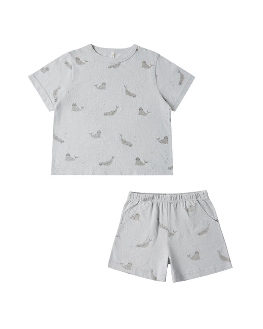 Blue Seals Play Set by Rylee & Cru featuring plush seal toys and soft accessories for children.