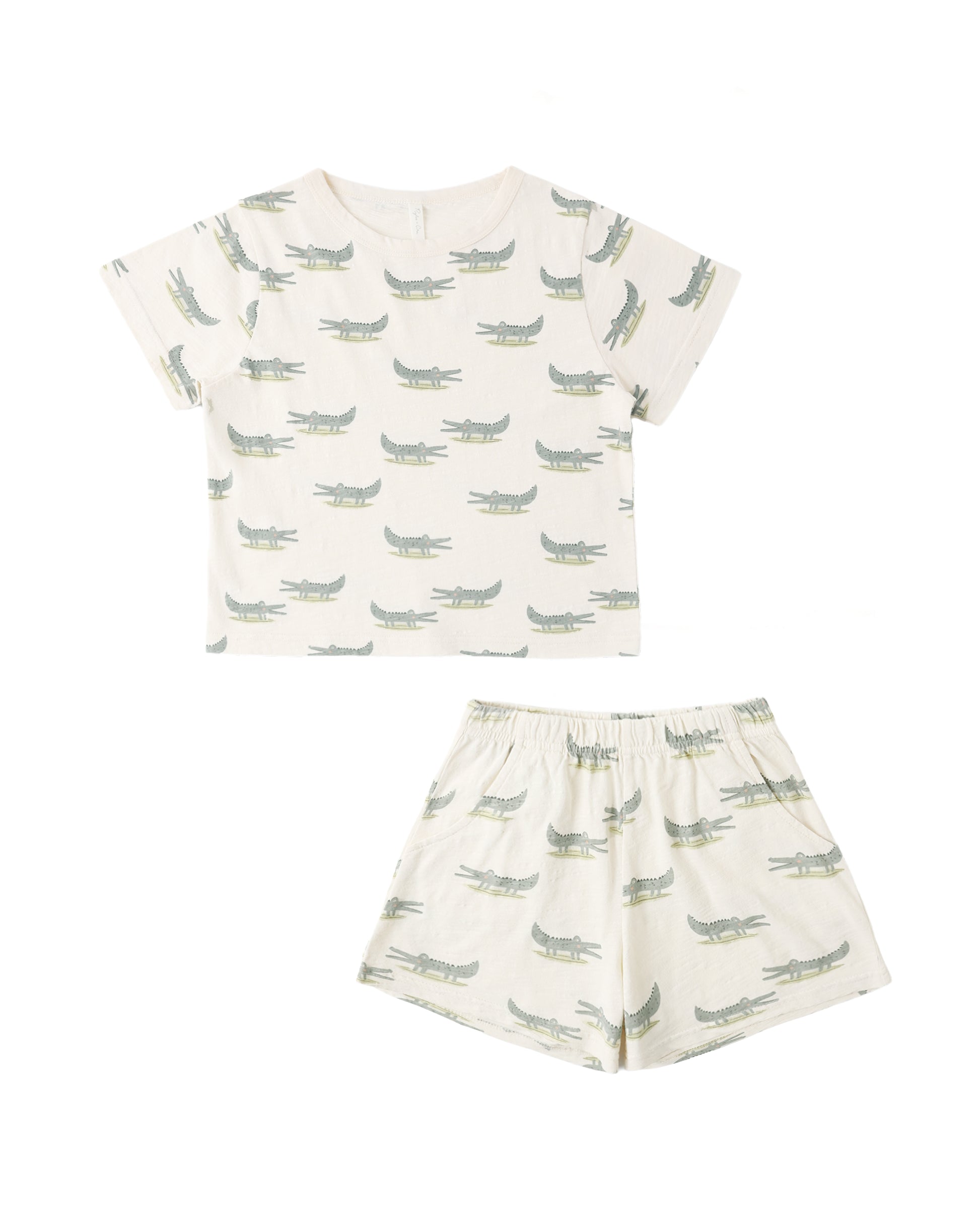 Rylee & Cru Alligators Play Set with soft fabric alligator toys in natural tones for children's imaginative play.