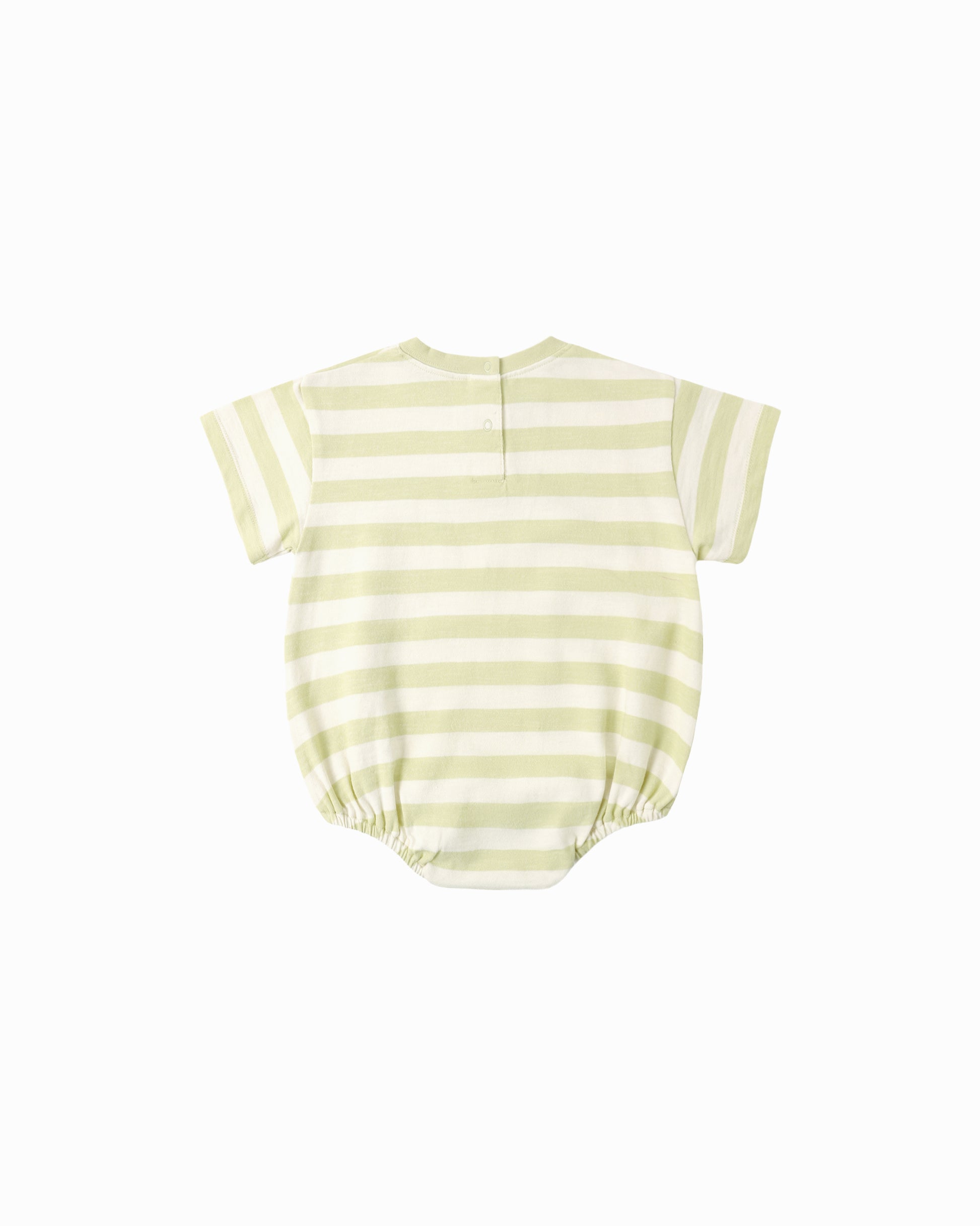 Rylee & Cru Bubble Romper in citron color, relaxed fit, featuring soft fabric and playful bubble design for babies or toddlers.