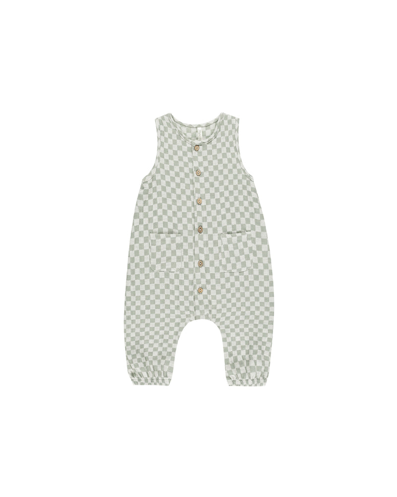 Rylee & Cru - Woven Jumpsuit || Sage Check