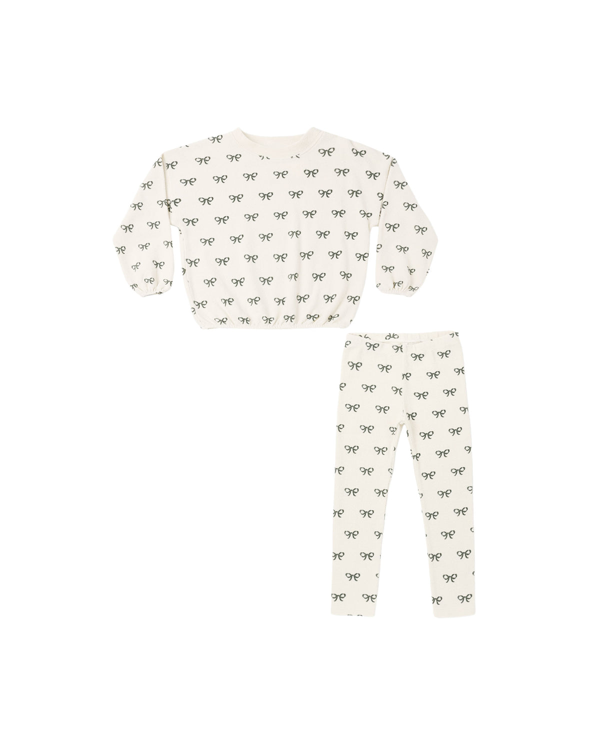 Evergreen Bows Spongey Knit Set