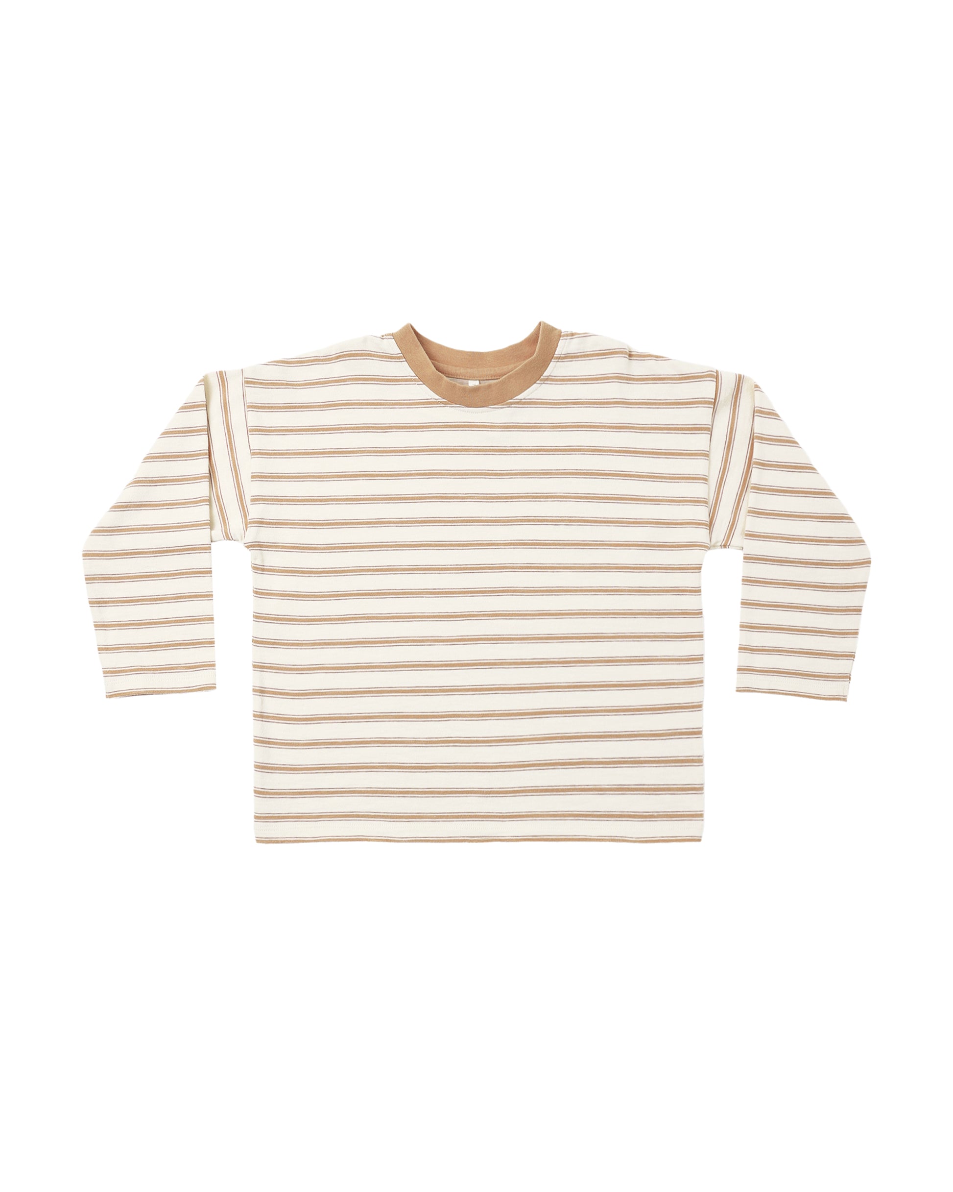 Fawn stripe Camden long sleeve tee by Rylee & Cru, featuring soft fabric and classic design, shown on a white background.