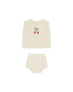 Rylee & Cru - Scallop Knit Baby Set || Cherry