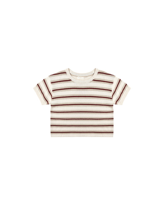 Rylee & Cru - Autumn Stripe Boxy Crop Knit Tee