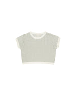 Rylee & Cru - Boxy Crop Knit Tee || Sage Stripe