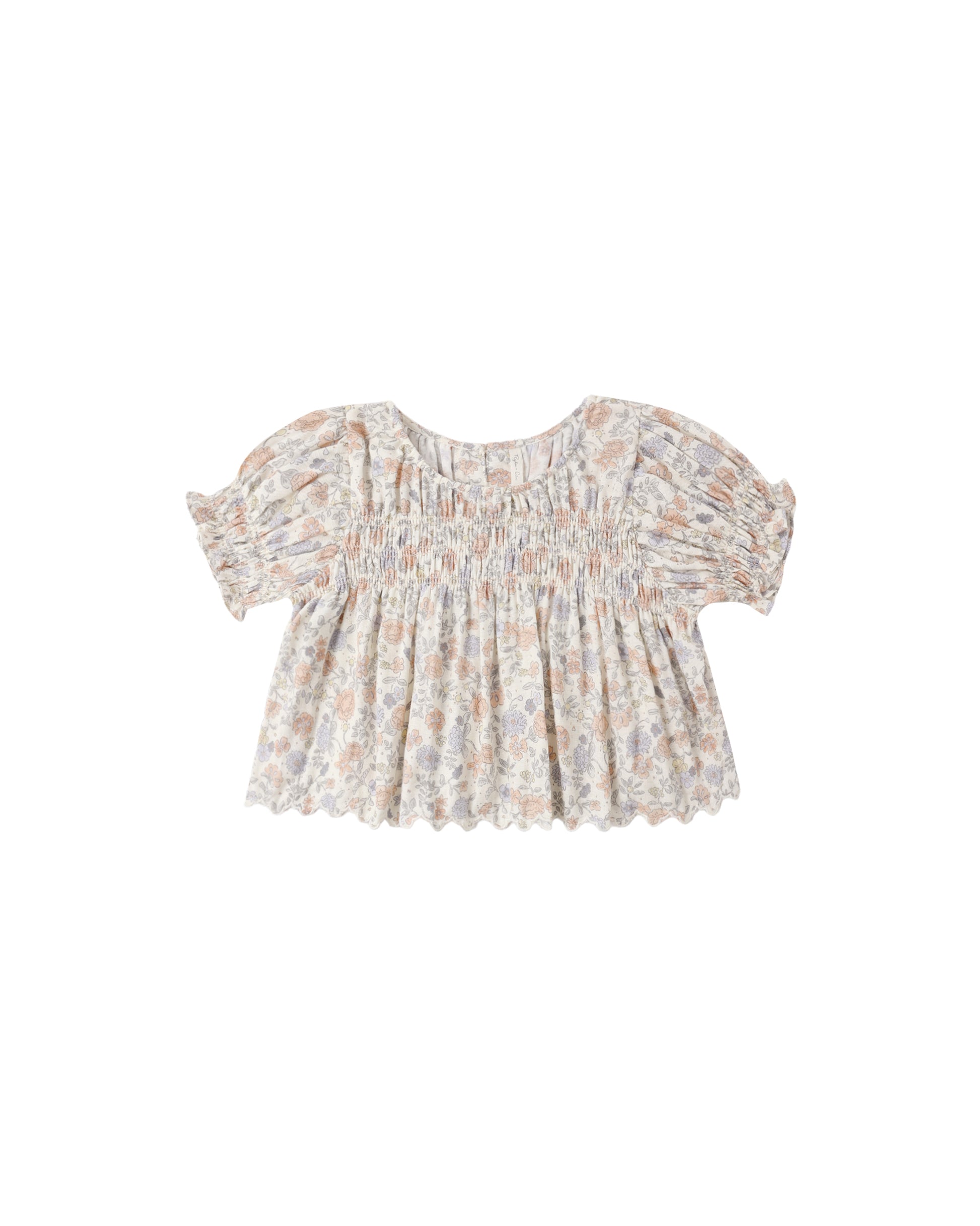 Rylee & Cru Bloom Colette Top in ivory, featuring soft fabric and stylish design, displayed on a hanger.