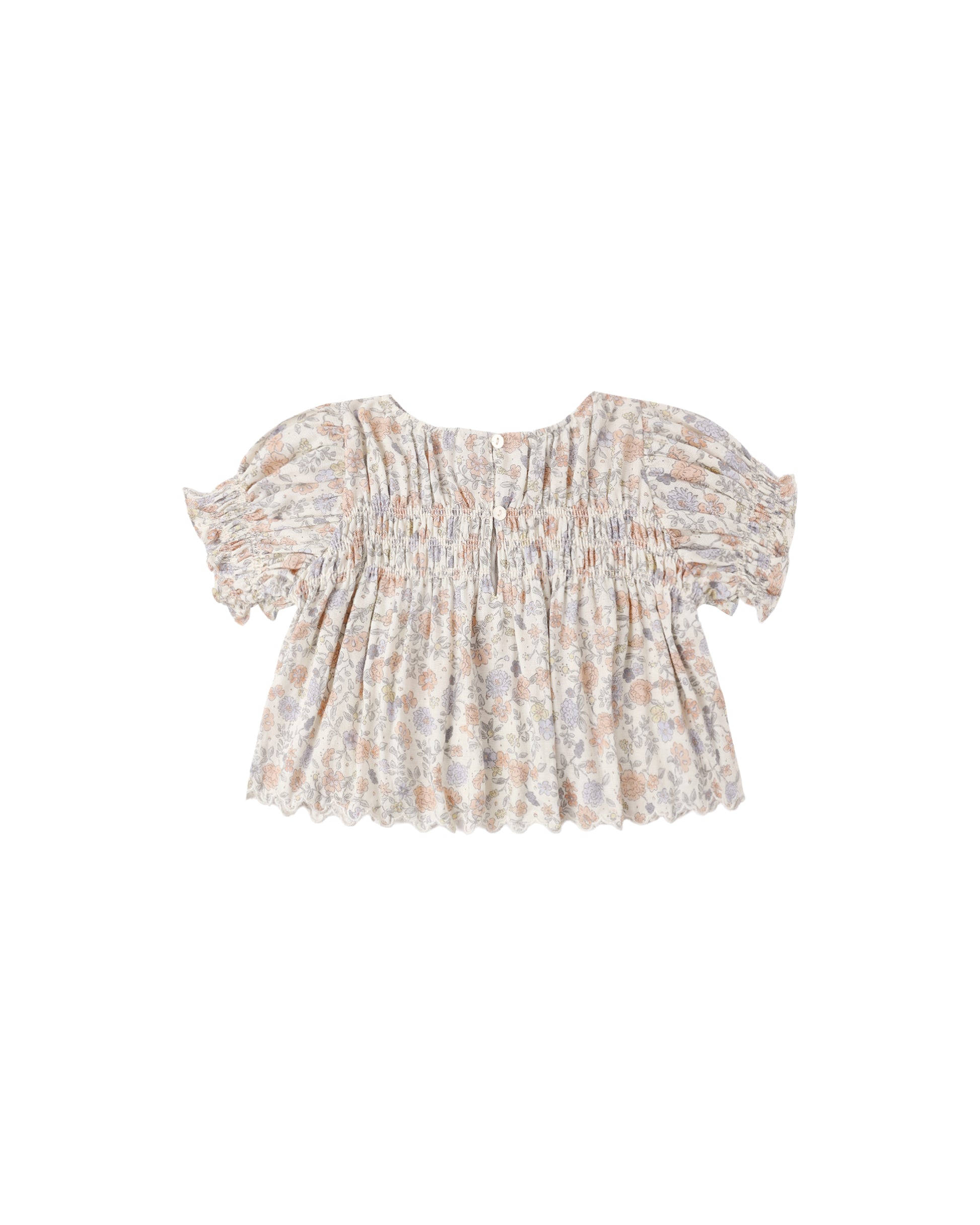 Rylee & Cru Bloom Colette Top in ivory, featuring soft fabric and stylish design, displayed on a hanger.