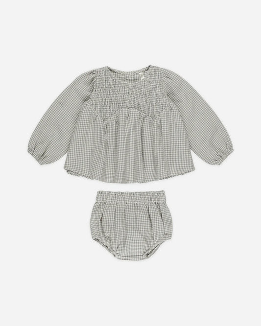 Rylee & Cru - Sophia Top + Bloomer Set || Forest Gingham