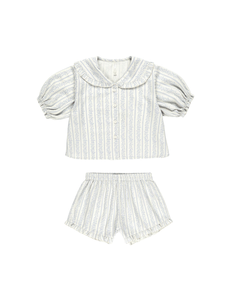 Rylee & Cru - Delilah Pajama Set || Blue Vines