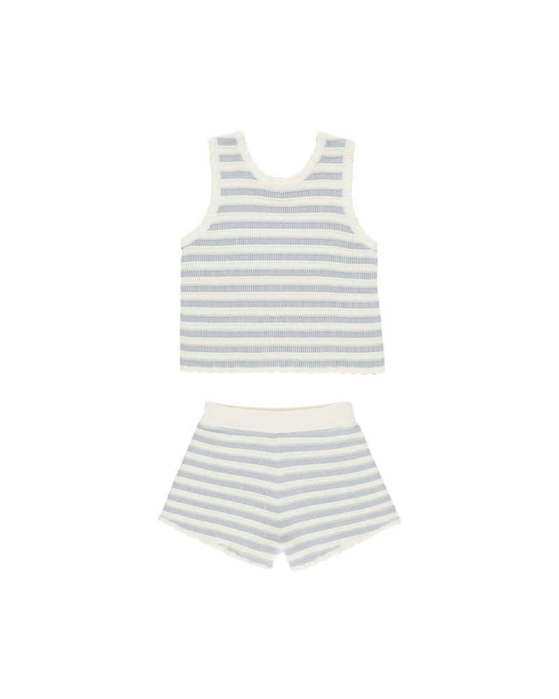 Rylee & Cru - Crochet Tank Set || Blue Stripe