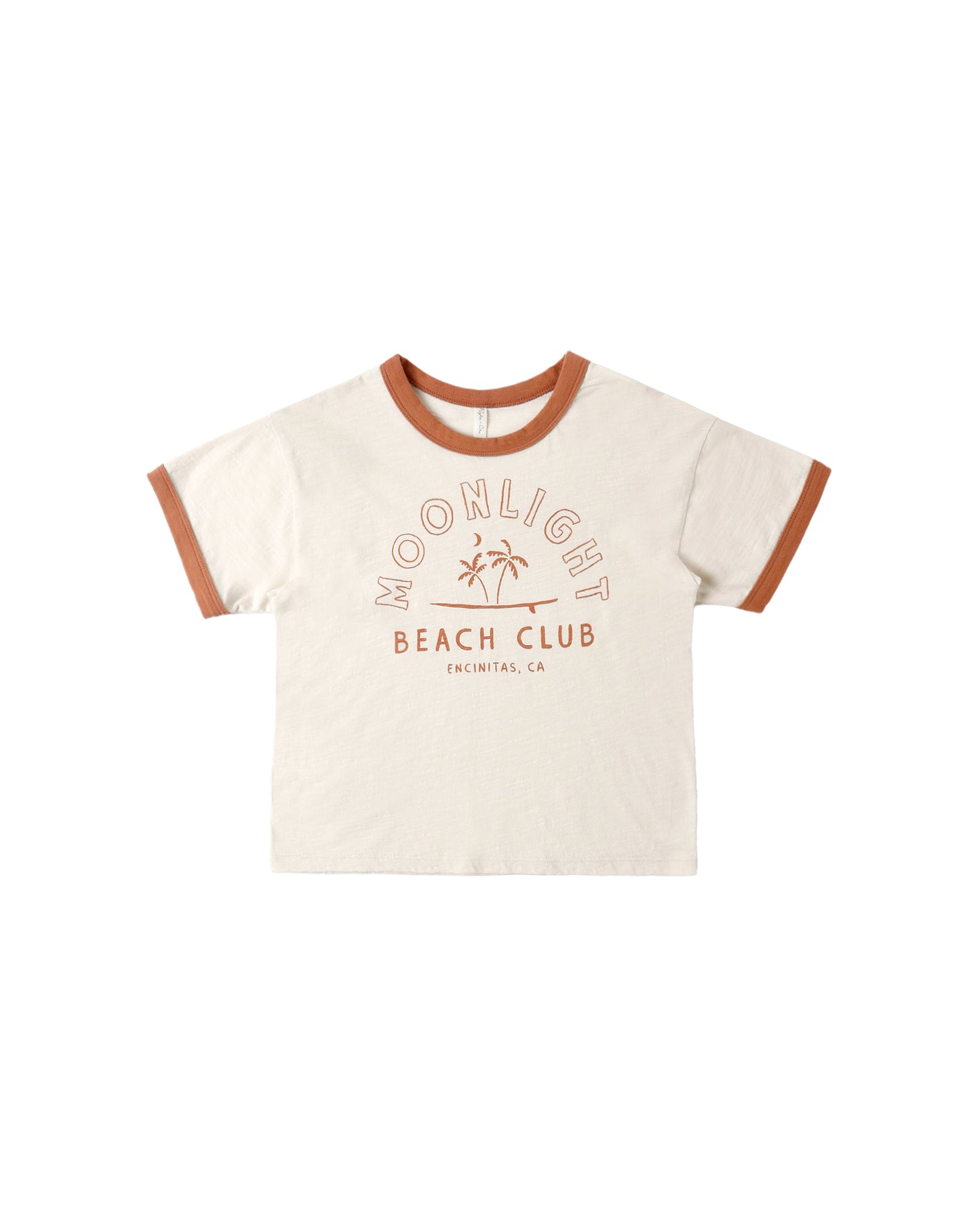 Rylee & Cru Moonlight Ringer Tee in natural color, featuring a soft cotton fabric and classic ringer style with short sleeves.