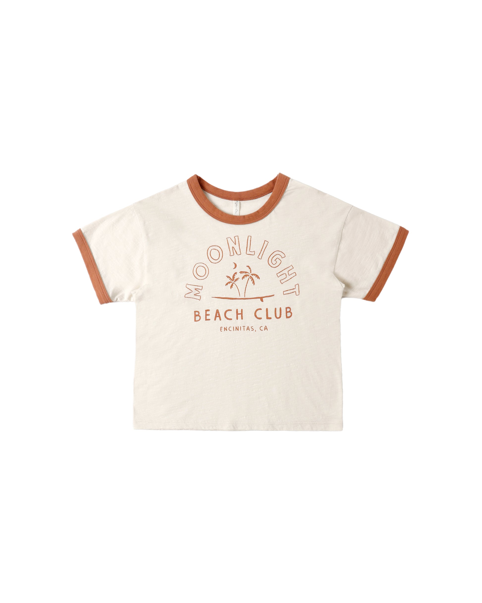 Rylee & Cru Moonlight Ringer Tee in natural color, featuring a soft cotton fabric and classic ringer style with short sleeves.
