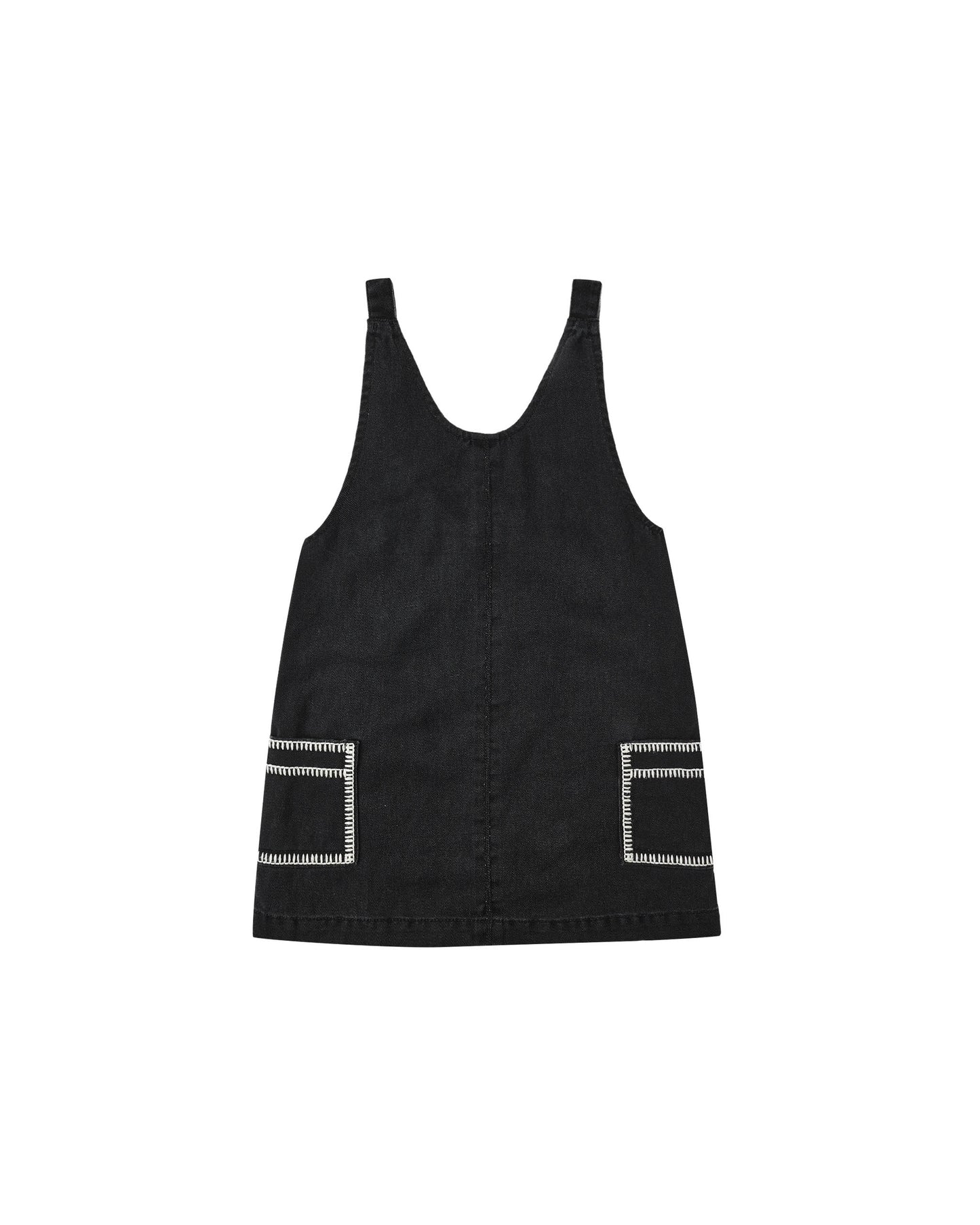 Washed Black Vintage Overall Dress
