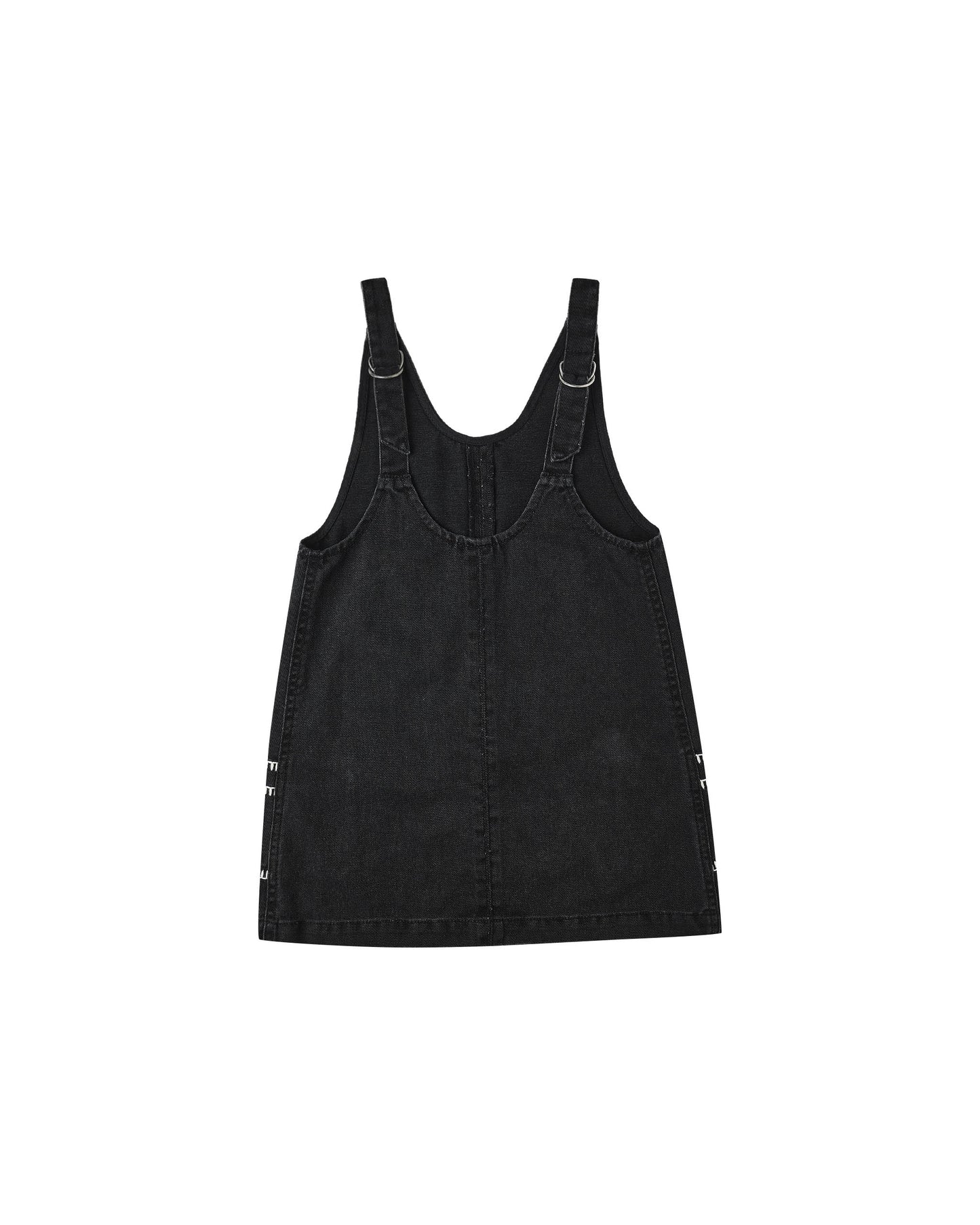 Washed Black Vintage Overall Dress