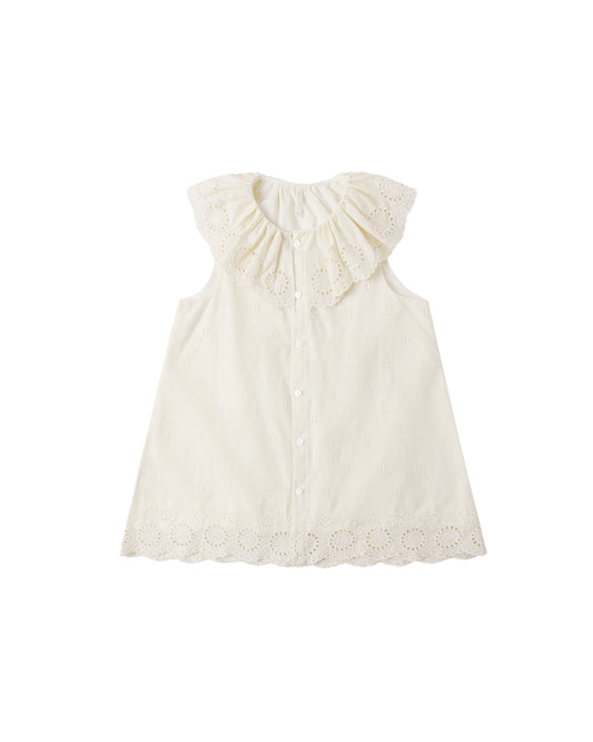 Ivory Marina dress by Rylee & Cru featuring a flowy design, long sleeves, and a comfortable, stylish look for girls.