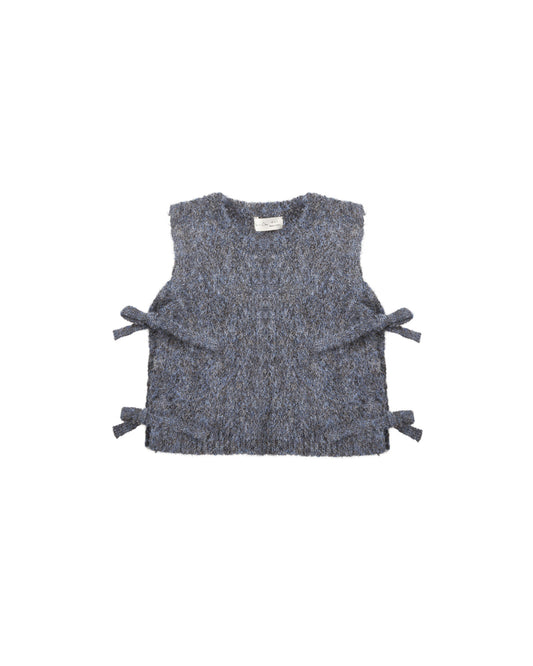 Rylee & Cru Midnight Bow Sweater Vest featuring a cozy knit fabric and a charming bow detail on the front.