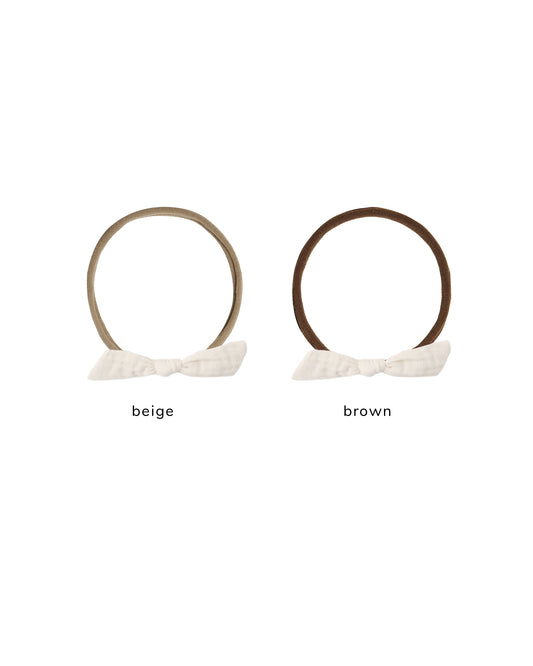 Natural Little Knot Headband by Rylee & Cru, featuring a soft fabric and a stylish knot design for infants.