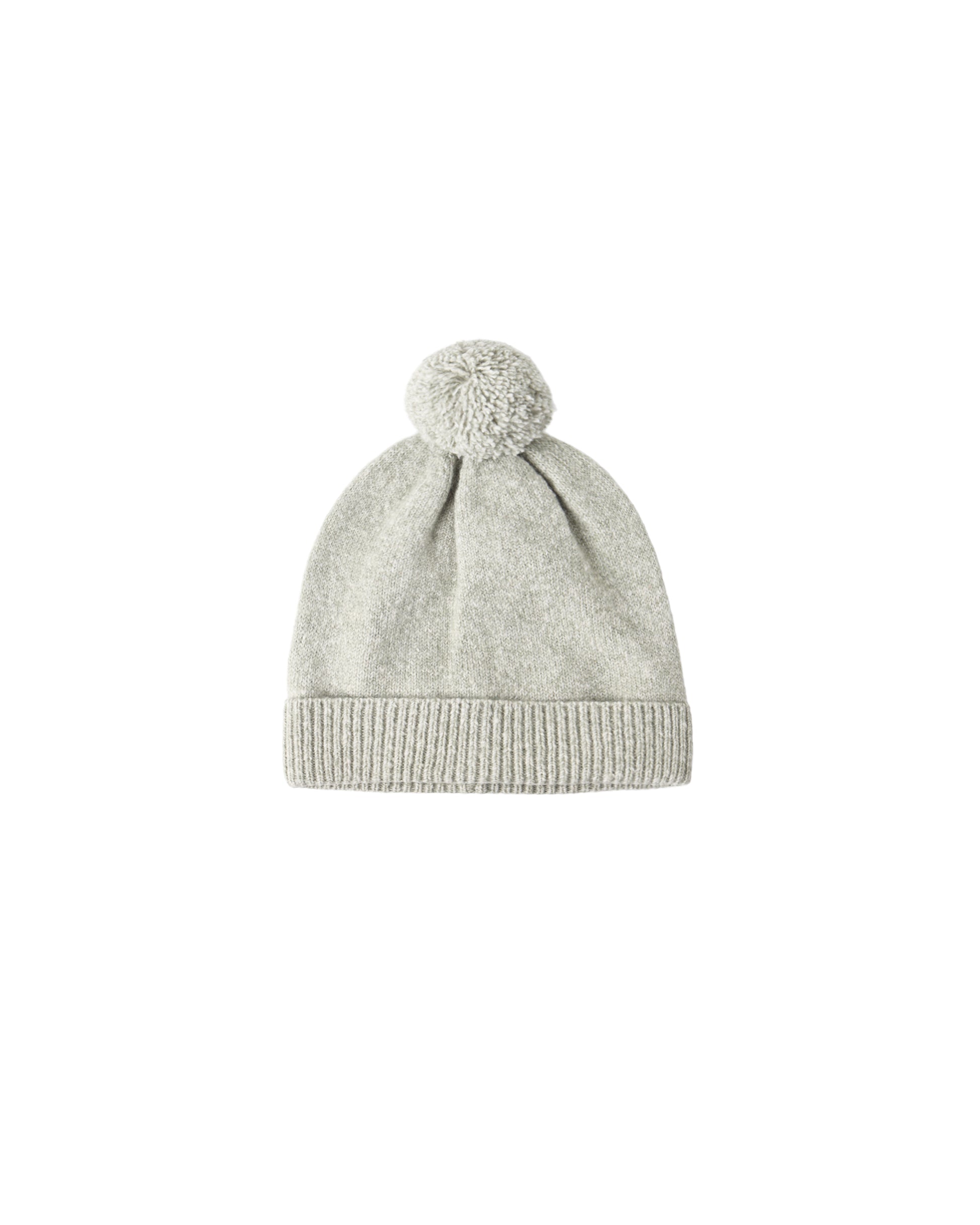 Rylee & Cru sage beanie made of soft knit fabric, featuring a cozy, snug fit and a rolled brim for stylish warmth.