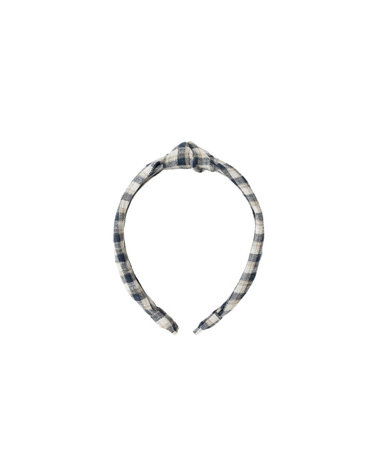 Rylee & Cru - Navy Check Knotted Headband