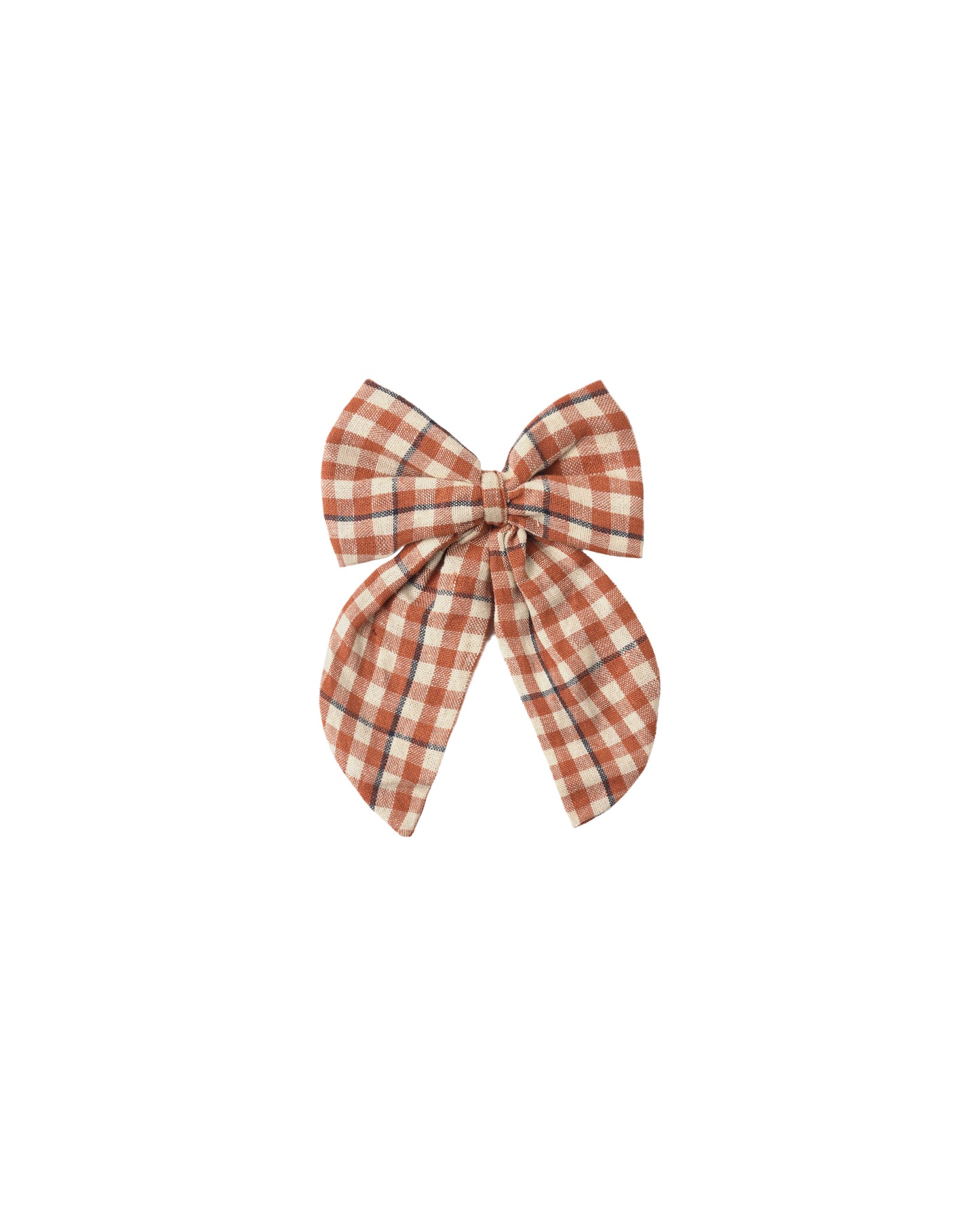 Rylee & Cru Poppy Gingham Oversized Bow in red and white fabric, styled as a cute hair accessory for children.