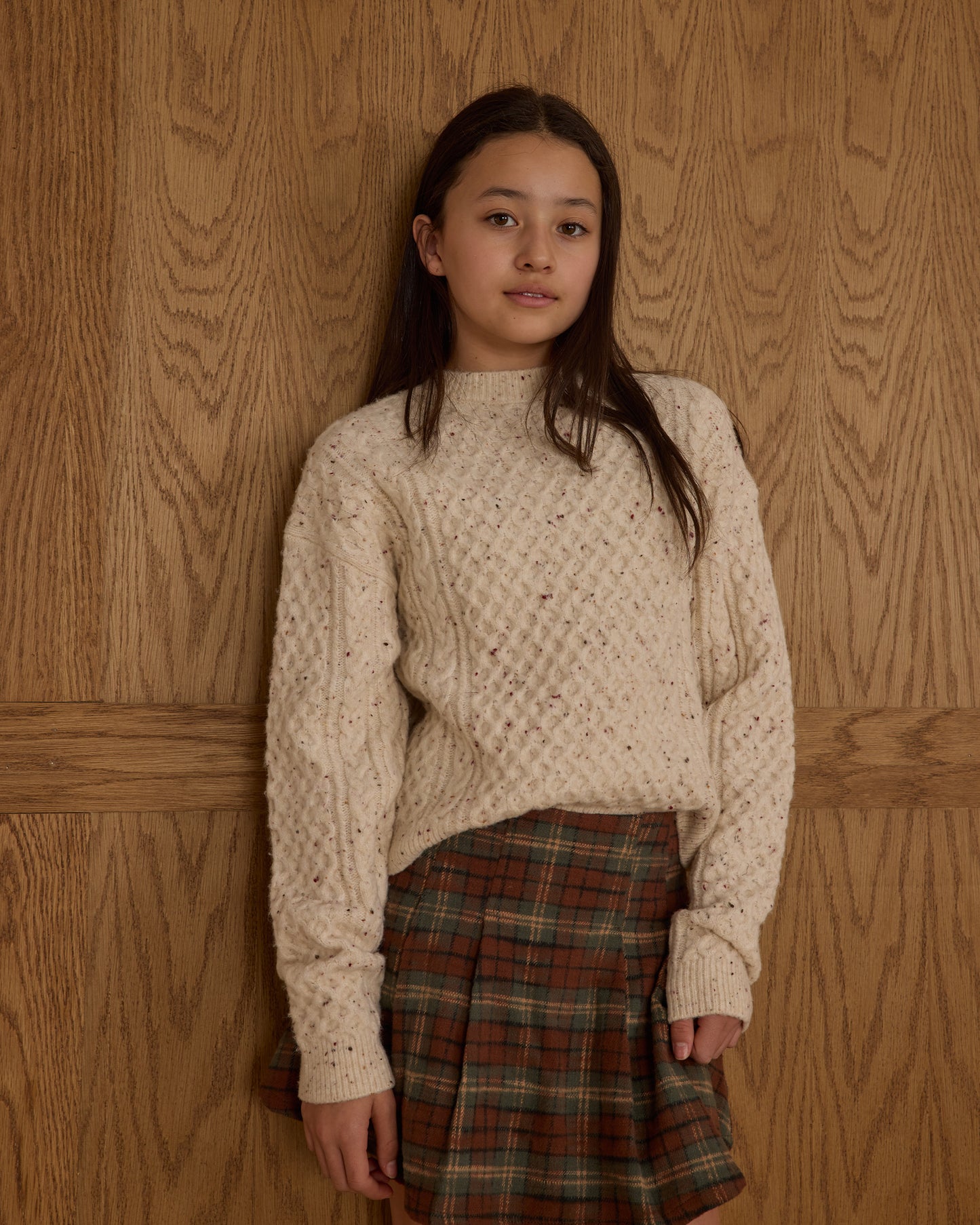 Teen Natural Speckled Carolina Sweater