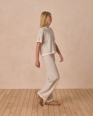 Rylee & Cru - Teen Knit Wide Leg Pant || Sage Stripe