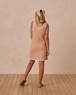 Rylee & Cru - Teen Pink Stripe Crochet Tank Mini Dress