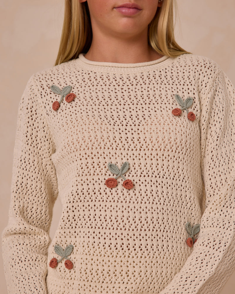 Rylee & Cru - Teen Crochet Knit Pullover || Cherries