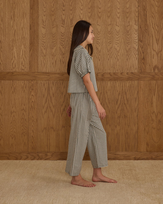 Teen Evergreen Gingham Ruffle Pajamas