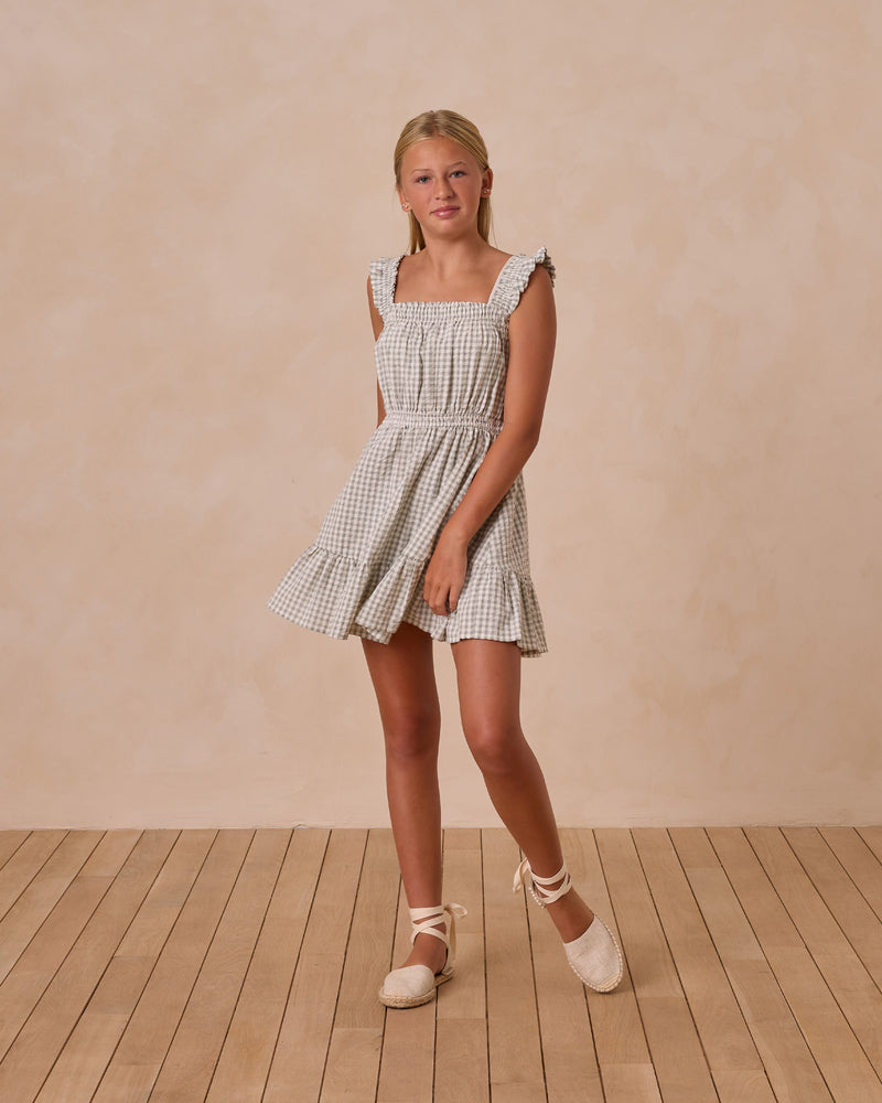 Rylee & Cru - Teen Eucalyptus Gingham Annalise Dress