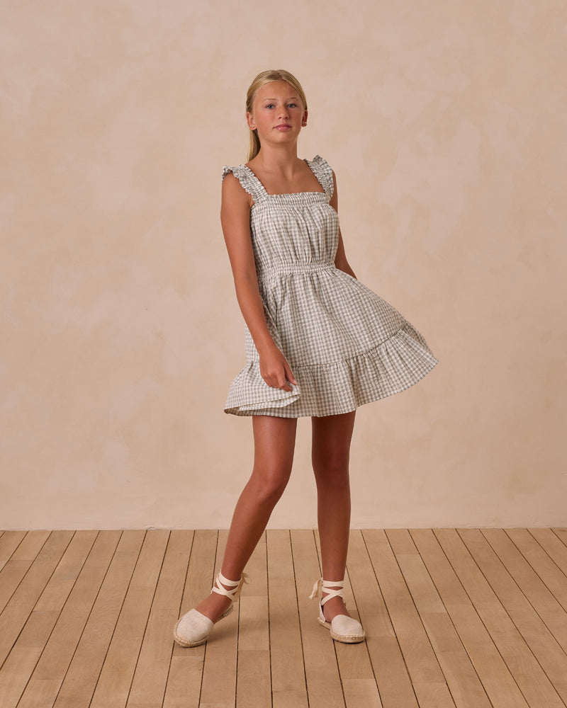 Rylee & Cru - Teen Eucalyptus Gingham Annalise Dress