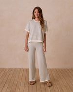 Rylee & Cru - Women's Knit Wide Leg Pant || Sage Stripe