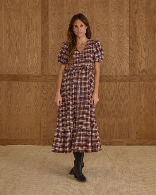 Rylee & Cru - Women's Burgundy Plaid Kate Dress