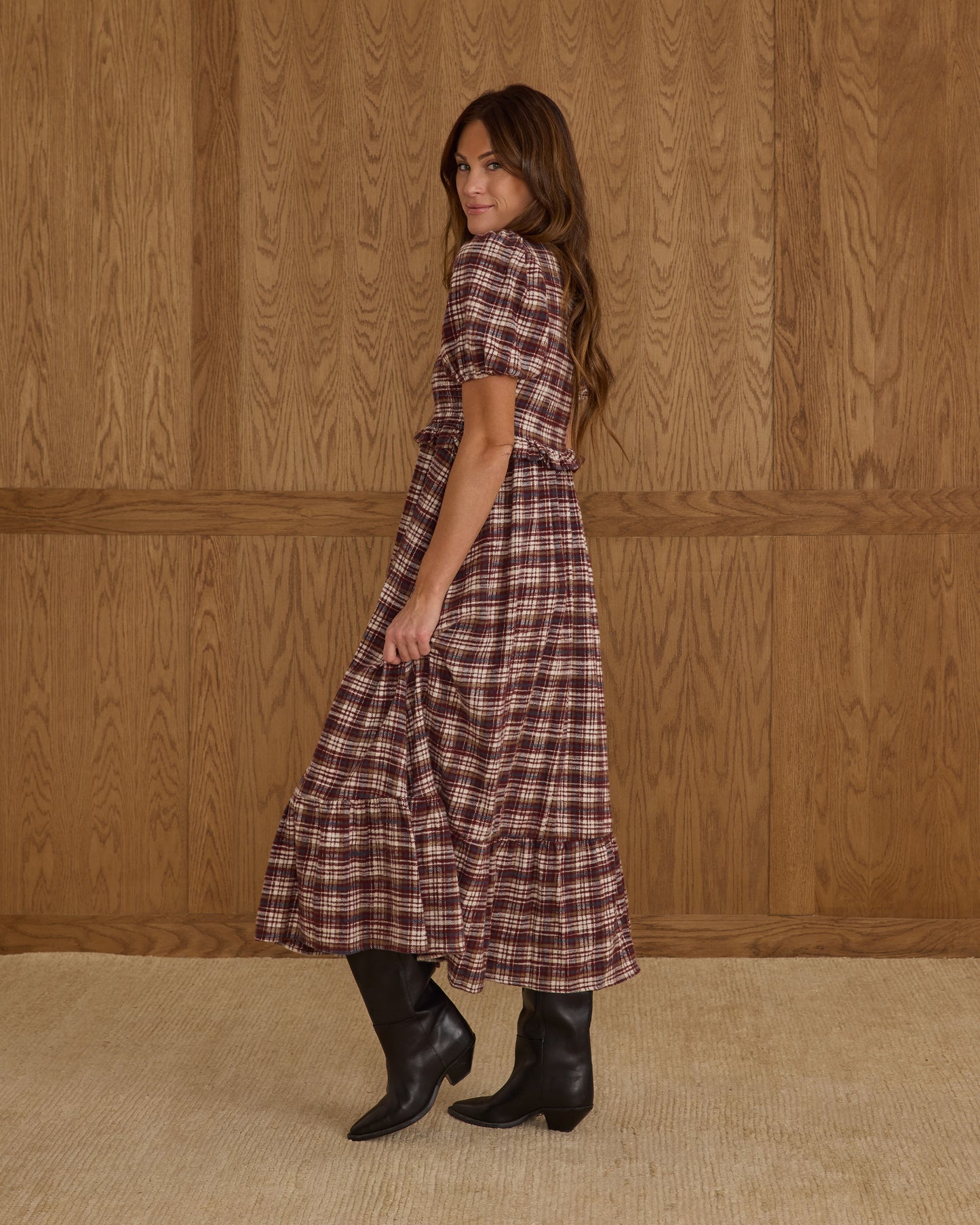 Rylee & Cru - Women's Burgundy Plaid Kate Dress